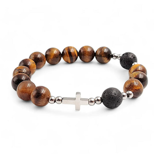 Ruženec na ruku z prírodného kameňa "tygrie oko" - Gracefolk