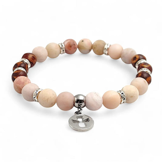 Ružový náramok s príveskom anjelikom - Gracefolk